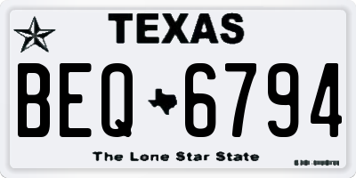 TX license plate BEQ6794