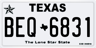 TX license plate BEQ6831