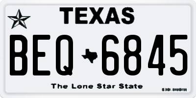TX license plate BEQ6845