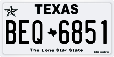 TX license plate BEQ6851