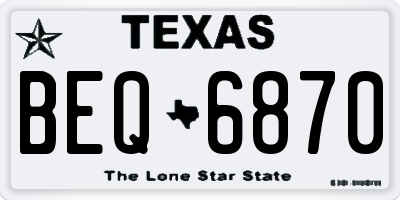 TX license plate BEQ6870