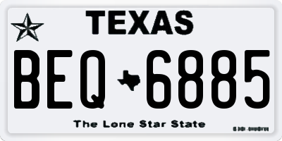 TX license plate BEQ6885