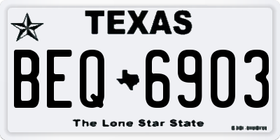 TX license plate BEQ6903