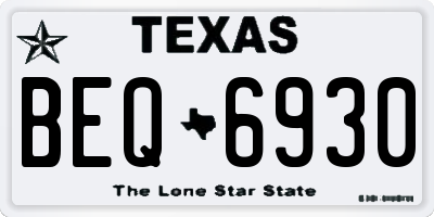 TX license plate BEQ6930