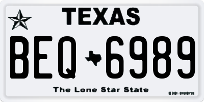 TX license plate BEQ6989