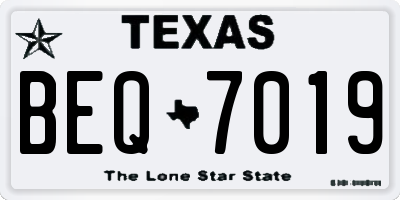 TX license plate BEQ7019