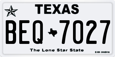 TX license plate BEQ7027