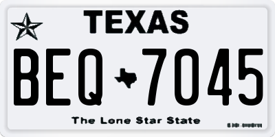TX license plate BEQ7045