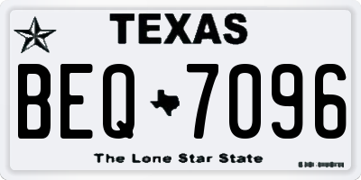 TX license plate BEQ7096