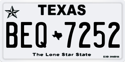 TX license plate BEQ7252