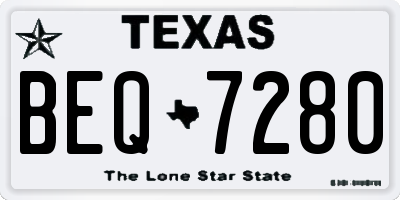 TX license plate BEQ7280