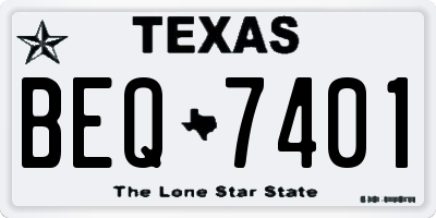 TX license plate BEQ7401