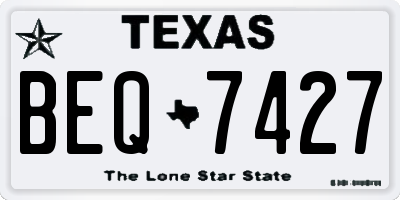 TX license plate BEQ7427