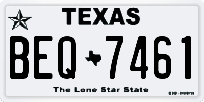 TX license plate BEQ7461