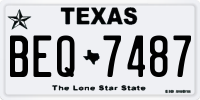TX license plate BEQ7487