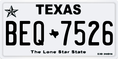 TX license plate BEQ7526