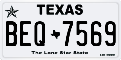 TX license plate BEQ7569
