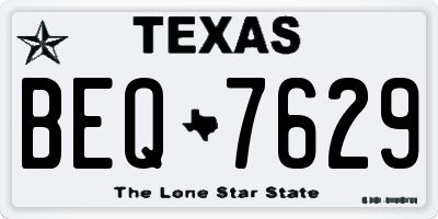 TX license plate BEQ7629