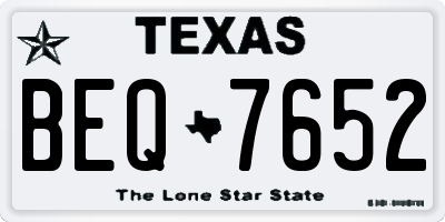 TX license plate BEQ7652