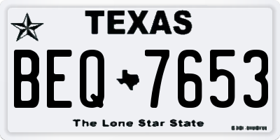 TX license plate BEQ7653