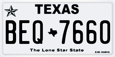 TX license plate BEQ7660