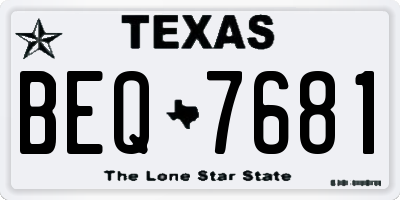 TX license plate BEQ7681