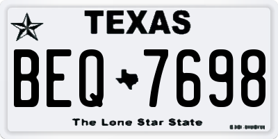 TX license plate BEQ7698