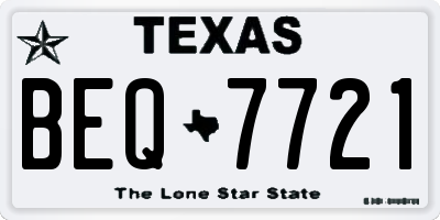 TX license plate BEQ7721