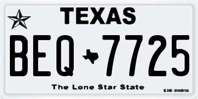 TX license plate BEQ7725
