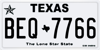 TX license plate BEQ7766