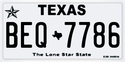 TX license plate BEQ7786