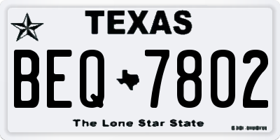 TX license plate BEQ7802