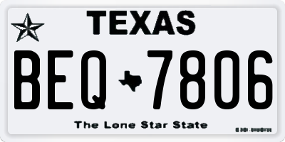 TX license plate BEQ7806