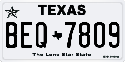 TX license plate BEQ7809