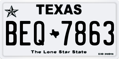 TX license plate BEQ7863