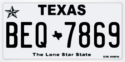 TX license plate BEQ7869