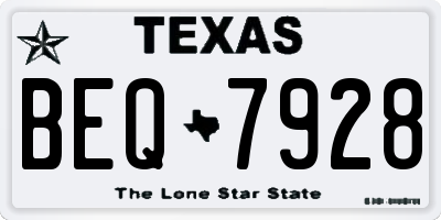TX license plate BEQ7928