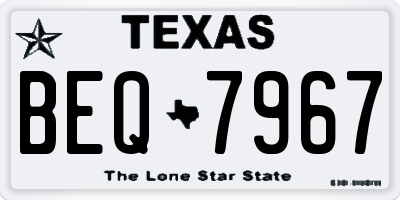 TX license plate BEQ7967