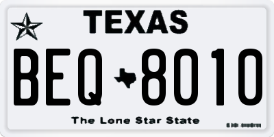 TX license plate BEQ8010