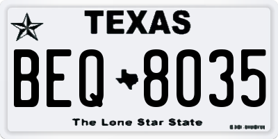 TX license plate BEQ8035