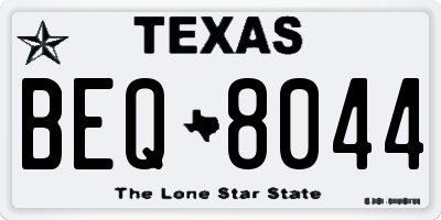 TX license plate BEQ8044