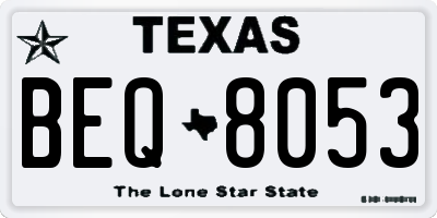 TX license plate BEQ8053