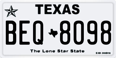 TX license plate BEQ8098
