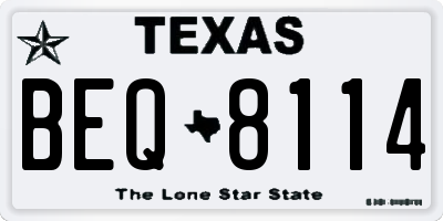 TX license plate BEQ8114
