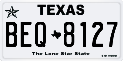 TX license plate BEQ8127