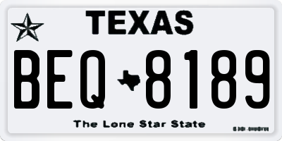 TX license plate BEQ8189