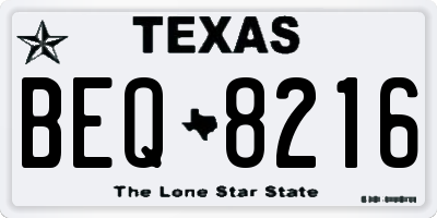TX license plate BEQ8216