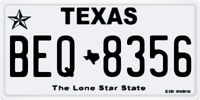 TX license plate BEQ8356