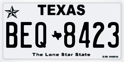 TX license plate BEQ8423