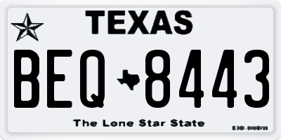 TX license plate BEQ8443